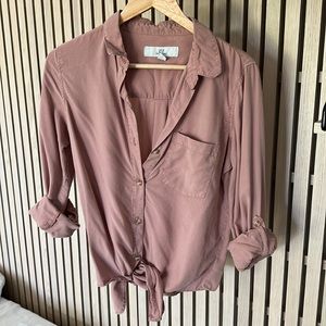 Mauve tie front top